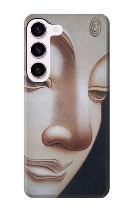 W1255 Visage du Bouddha Etui Coque Housse et Flip Housse Cuir pour Samsung Galaxy S23