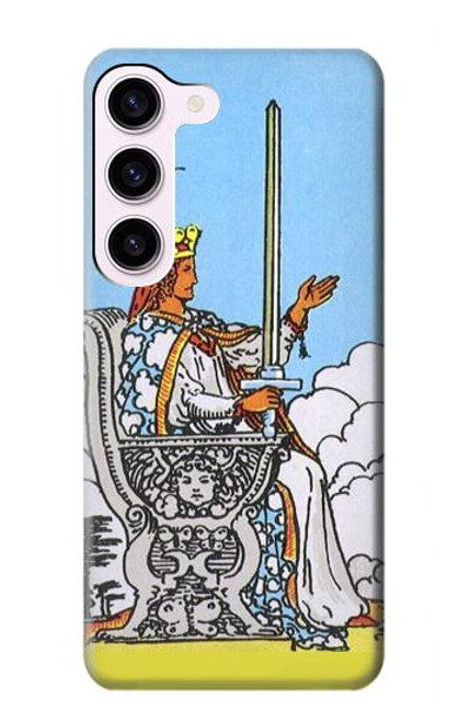 W3068 Carte de tarot Reine des épées Etui Coque Housse et Flip Housse Cuir pour Samsung Galaxy S23