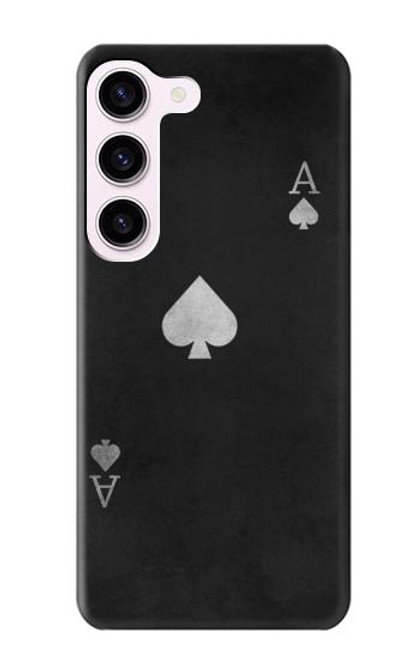 W3152 Noir Ace of Spade Etui Coque Housse et Flip Housse Cuir pour Samsung Galaxy S23