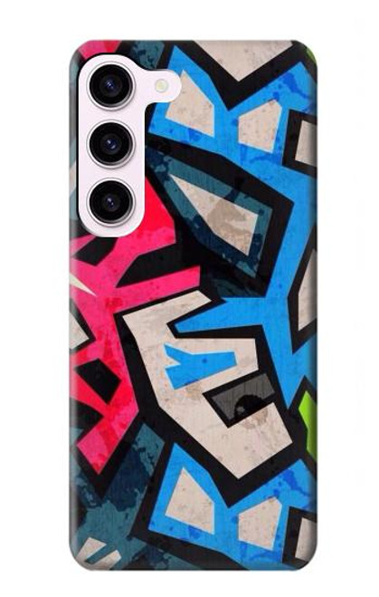 W3445 Art Graffiti rue Etui Coque Housse et Flip Housse Cuir pour Samsung Galaxy S23