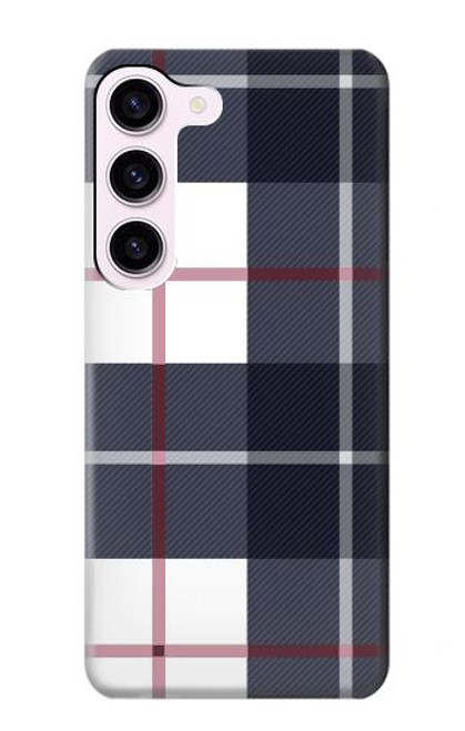 W3452 Plaid en tissu Etui Coque Housse et Flip Housse Cuir pour Samsung Galaxy S23