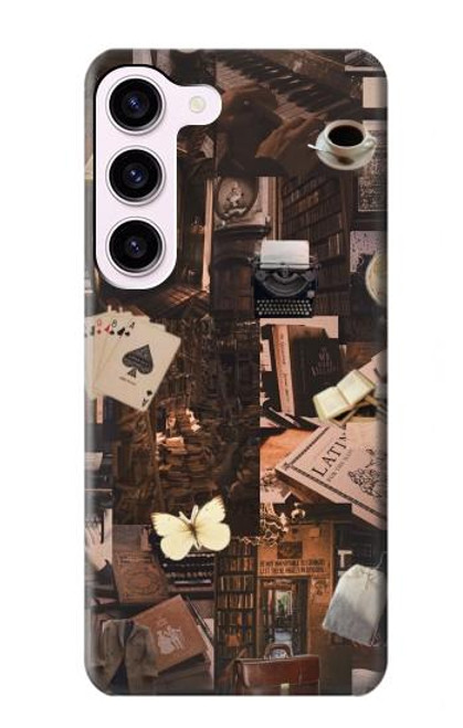 W3877 Université sombre Etui Coque Housse et Flip Housse Cuir pour Samsung Galaxy S23