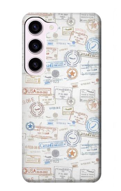 W3903 Timbres de voyage Etui Coque Housse et Flip Housse Cuir pour Samsung Galaxy S23