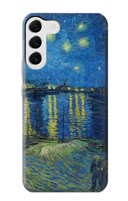 W3336 Van Gogh Nuit étoilée sur le Rhône Etui Coque Housse et Flip Housse Cuir pour Samsung Galaxy S23 Plus