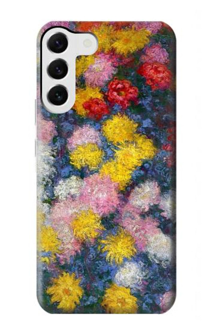 W3342 Claude Monet Chrysanthèmes Etui Coque Housse et Flip Housse Cuir pour Samsung Galaxy S23 Plus