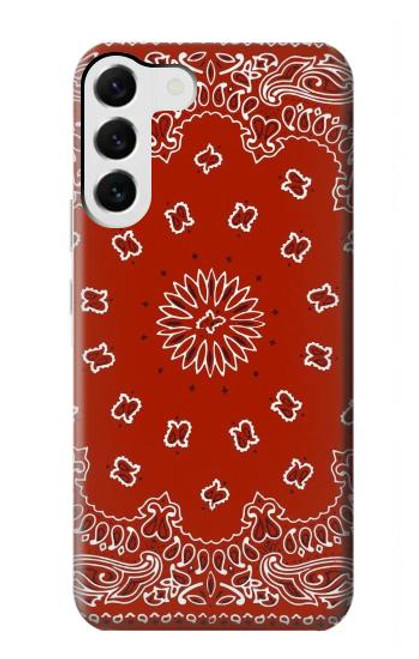 W3355 Motif Bandana Rouge Etui Coque Housse et Flip Housse Cuir pour Samsung Galaxy S23 Plus