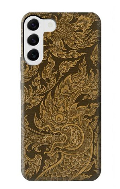 W3382 Art de la peinture thaïlandaise Naga Etui Coque Housse et Flip Housse Cuir pour Samsung Galaxy S23 Plus