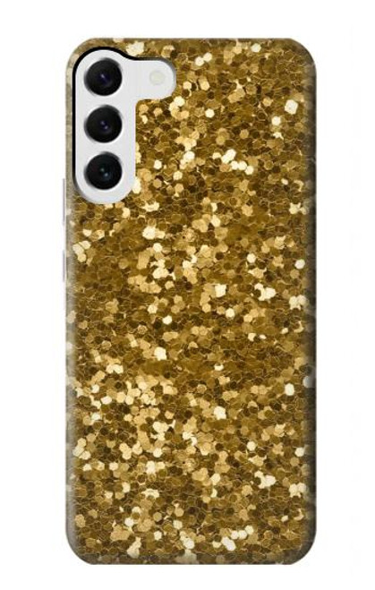 W3388 Imprimer or Glitter Graphic Etui Coque Housse et Flip Housse Cuir pour Samsung Galaxy S23 Plus