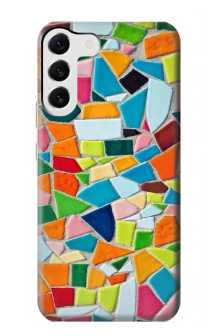 W3391 Art abstrait carreaux de mosaïque graphique Etui Coque Housse et Flip Housse Cuir pour Samsung Galaxy S23 Plus