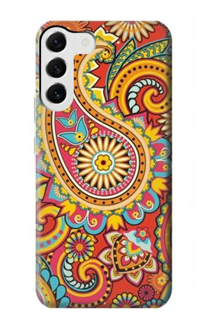 W3402 Floral Paisley Seamless Etui Coque Housse et Flip Housse Cuir pour Samsung Galaxy S23 Plus