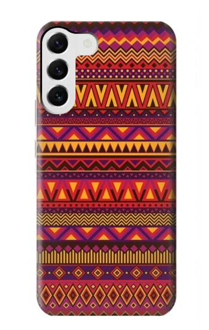 W3404 Aztèques Motif Etui Coque Housse et Flip Housse Cuir pour Samsung Galaxy S23 Plus