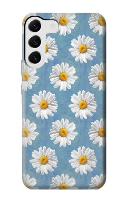 W3454 Marguerite Florale Etui Coque Housse et Flip Housse Cuir pour Samsung Galaxy S23 Plus