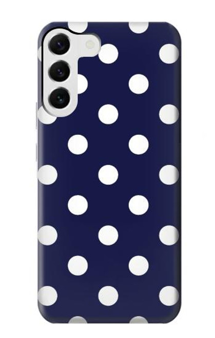 W3533 Bleu à pois Etui Coque Housse et Flip Housse Cuir pour Samsung Galaxy S23 Plus