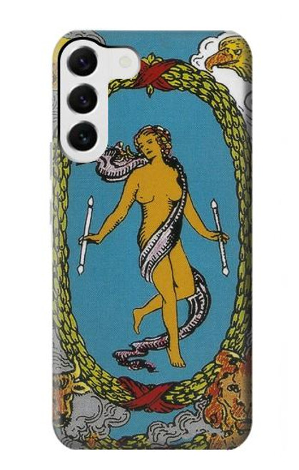 W3746 Carte de tarot le monde Etui Coque Housse et Flip Housse Cuir pour Samsung Galaxy S23 Plus