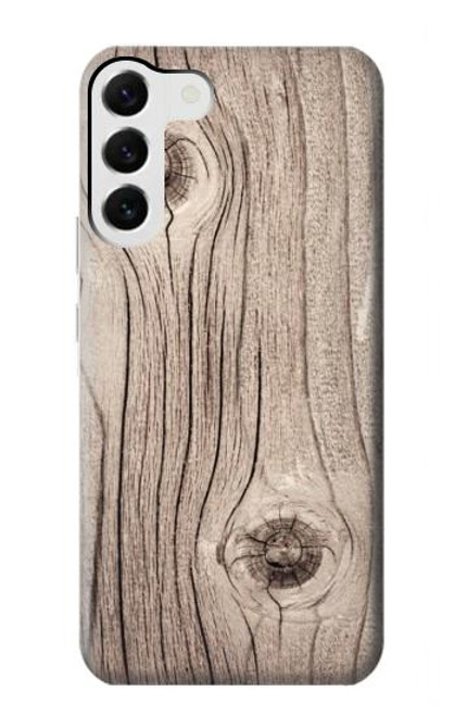 W3822 Graphique de la texture du bois imprimé Etui Coque Housse et Flip Housse Cuir pour Samsung Galaxy S23 Plus