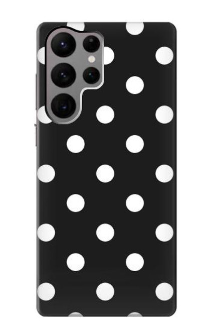 W2299 Noir Pois Etui Coque Housse et Flip Housse Cuir pour Samsung Galaxy S23 Ultra