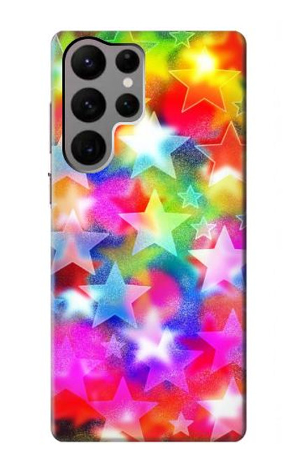 W3292 Coloré Disco étoile Etui Coque Housse et Flip Housse Cuir pour Samsung Galaxy S23 Ultra