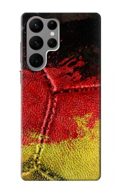 W3303 Allemagne Drapeau graphique Football Millésime Etui Coque Housse et Flip Housse Cuir pour Samsung Galaxy S23 Ultra