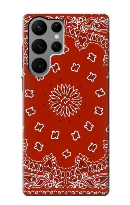 W3355 Motif Bandana Rouge Etui Coque Housse et Flip Housse Cuir pour Samsung Galaxy S23 Ultra