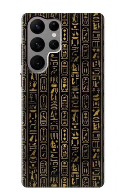 W3869 Hiéroglyphe égyptien antique Etui Coque Housse et Flip Housse Cuir pour Samsung Galaxy S23 Ultra