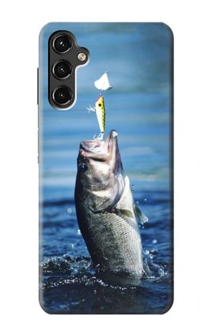 W1594 Pêche à l'achigan Etui Coque Housse et Flip Housse Cuir pour Samsung Galaxy A14 5G