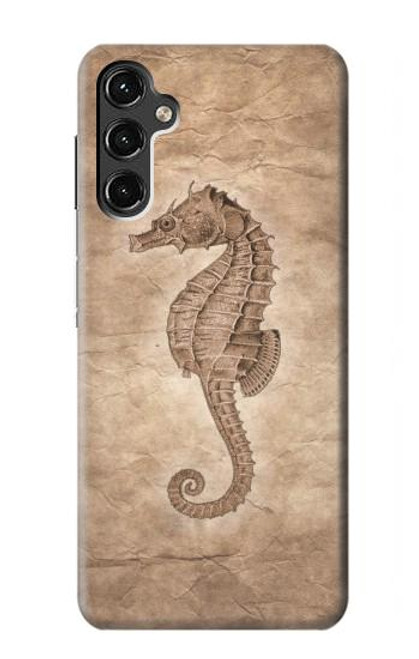 W3214 Hippocampe squelette Fossile Etui Coque Housse et Flip Housse Cuir pour Samsung Galaxy A14 5G