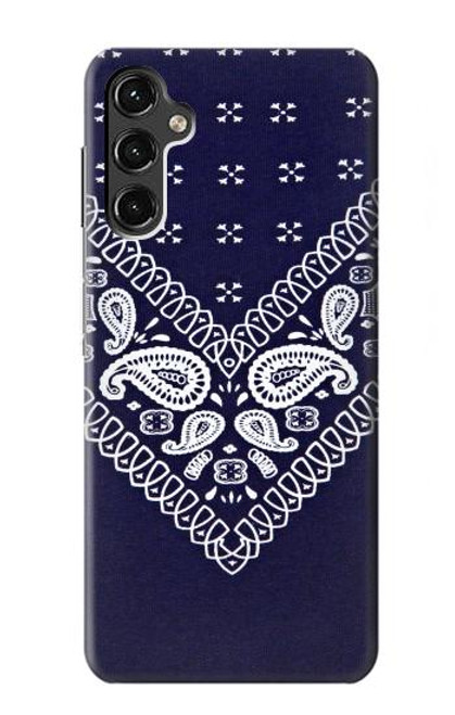 W3357 Marine Bleu Bandana Motif Etui Coque Housse et Flip Housse Cuir pour Samsung Galaxy A14 5G