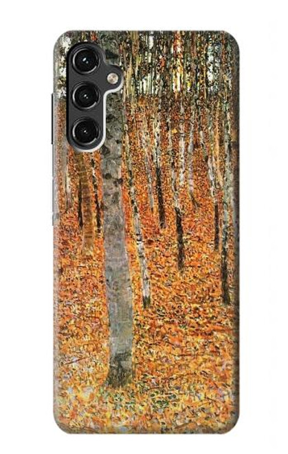 W3380 Gustav Klimt Bouleau Forêt Etui Coque Housse et Flip Housse Cuir pour Samsung Galaxy A14 5G