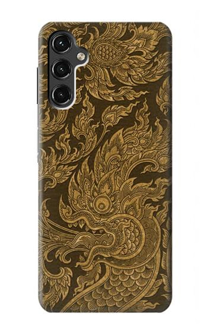 W3382 Art de la peinture thaïlandaise Naga Etui Coque Housse et Flip Housse Cuir pour Samsung Galaxy A14 5G