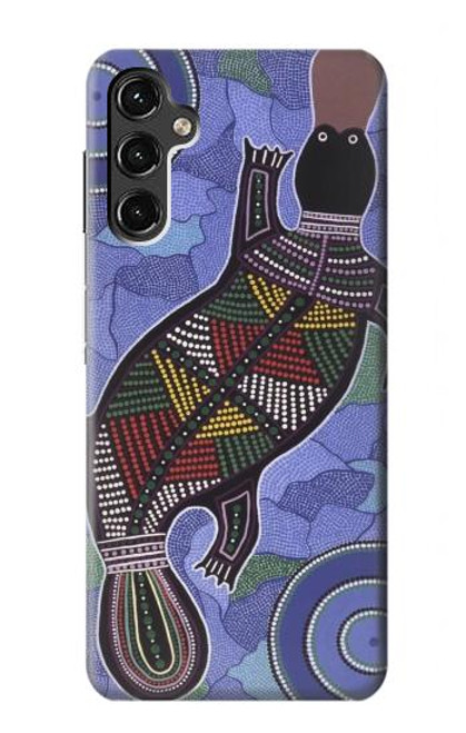 W3387 Platypus Art aborigène d'Australie Etui Coque Housse et Flip Housse Cuir pour Samsung Galaxy A14 5G