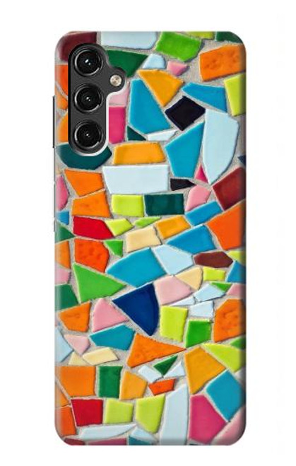 W3391 Art abstrait carreaux de mosaïque graphique Etui Coque Housse et Flip Housse Cuir pour Samsung Galaxy A14 5G