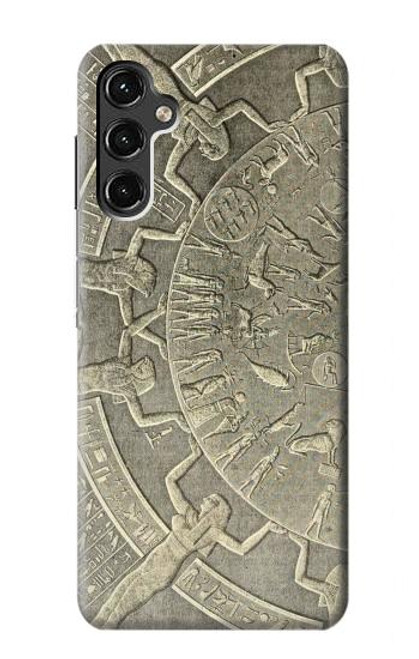 W3396 Dendérah Zodiaque Egypte ancienne Etui Coque Housse et Flip Housse Cuir pour Samsung Galaxy A14 5G