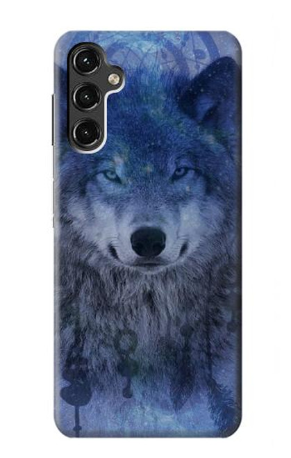 W3410 Loup Dream Catcher Etui Coque Housse et Flip Housse Cuir pour Samsung Galaxy A14 5G