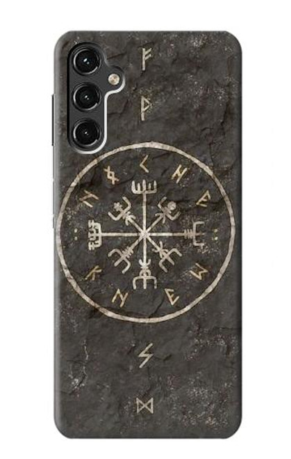 W3413 Ancient Norse Viking Symbole Etui Coque Housse et Flip Housse Cuir pour Samsung Galaxy A14 5G