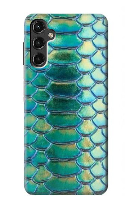 W3414 Vert Serpent Échelle graphique Imprimer Etui Coque Housse et Flip Housse Cuir pour Samsung Galaxy A14 5G