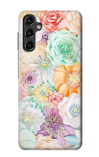 W3705 Fleur florale pastel Etui Coque Housse et Flip Housse Cuir pour Samsung Galaxy A14 5G