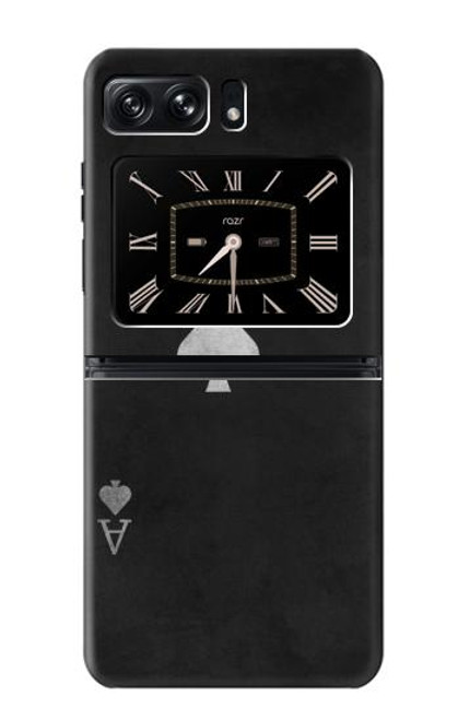 W3152 Noir Ace of Spade Etui Coque Housse et Flip Housse Cuir pour Motorola Moto Razr 2022