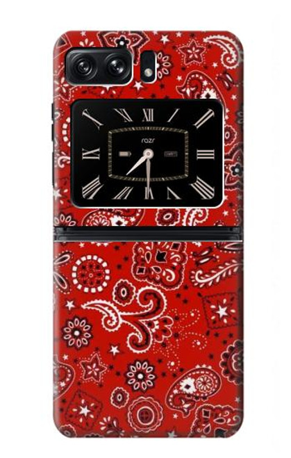 W3354 Rouge classique Bandana Etui Coque Housse et Flip Housse Cuir pour Motorola Moto Razr 2022