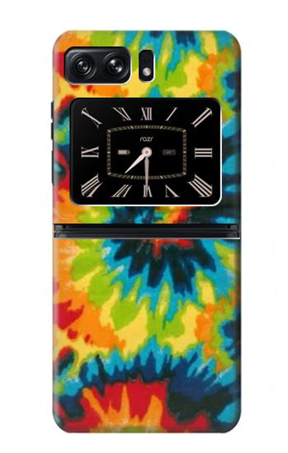 W3459 tie Dye Etui Coque Housse et Flip Housse Cuir pour Motorola Moto Razr 2022