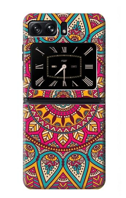 W3694 Modèle d'art hippie Etui Coque Housse et Flip Housse Cuir pour Motorola Moto Razr 2022