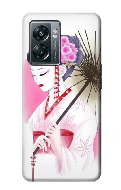 W2579 Traditionnelle japonaise Geisha Kimono Etui Coque Housse et Flip Housse Cuir pour OnePlus Nord N300