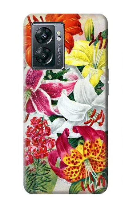 W3205 Fleurs Art Retro Etui Coque Housse et Flip Housse Cuir pour OnePlus Nord N300