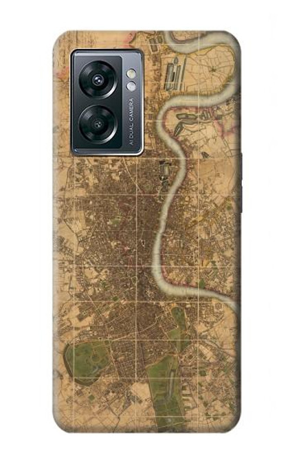 W3230 Carte de Londres millésimé Etui Coque Housse et Flip Housse Cuir pour OnePlus Nord N300