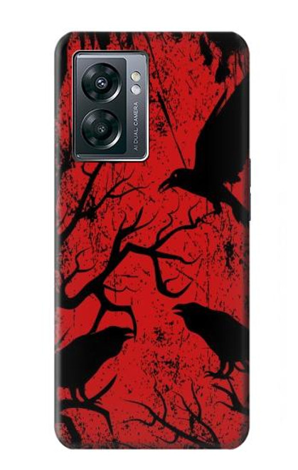 W3325 Corbeau Noir Sang Arbre Etui Coque Housse et Flip Housse Cuir pour OnePlus Nord N300