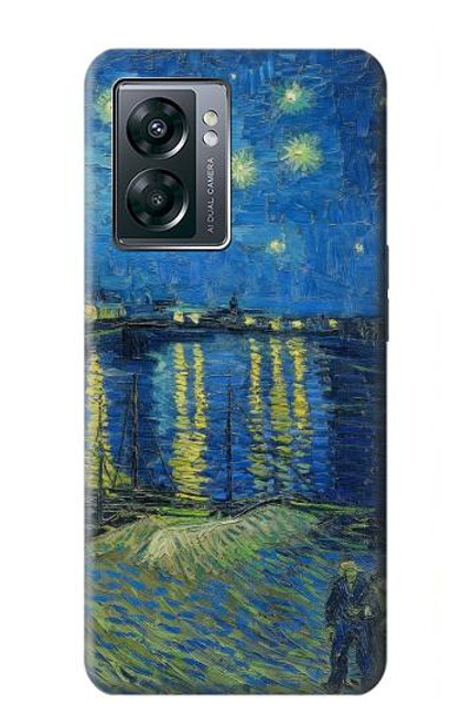 W3336 Van Gogh Nuit étoilée sur le Rhône Etui Coque Housse et Flip Housse Cuir pour OnePlus Nord N300