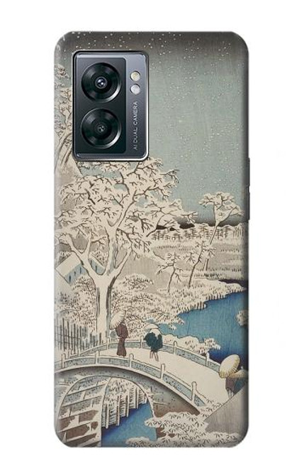 W3350 Utagawa Hiroshige Tambour Pont Yuhi Hill à Meguro Etui Coque Housse et Flip Housse Cuir pour OnePlus Nord N300