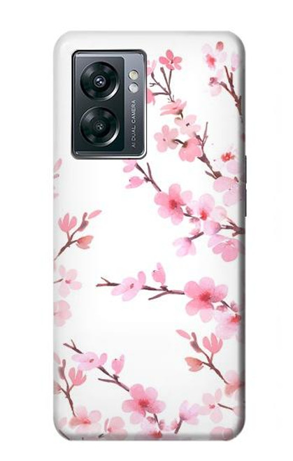 W3707 Fleur de cerisier rose fleur de printemps Etui Coque Housse et Flip Housse Cuir pour OnePlus Nord N300