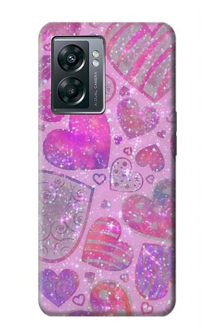 W3710 Coeur d'amour rose Etui Coque Housse et Flip Housse Cuir pour OnePlus Nord N300