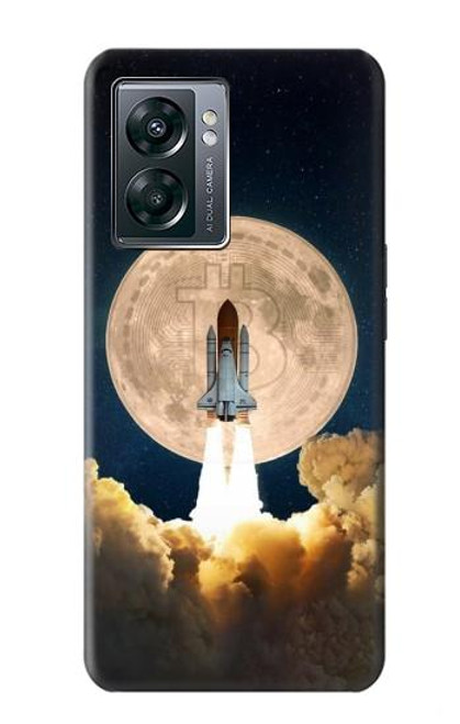 W3859 Bitcoin à la Lune Etui Coque Housse et Flip Housse Cuir pour OnePlus Nord N300