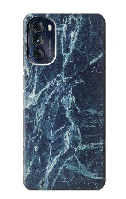 W2799 Lumière Bleu Marbre Pierre Imprimé Graphique Etui Coque Housse et Flip Housse Cuir pour Motorola Moto G 5G (2023)